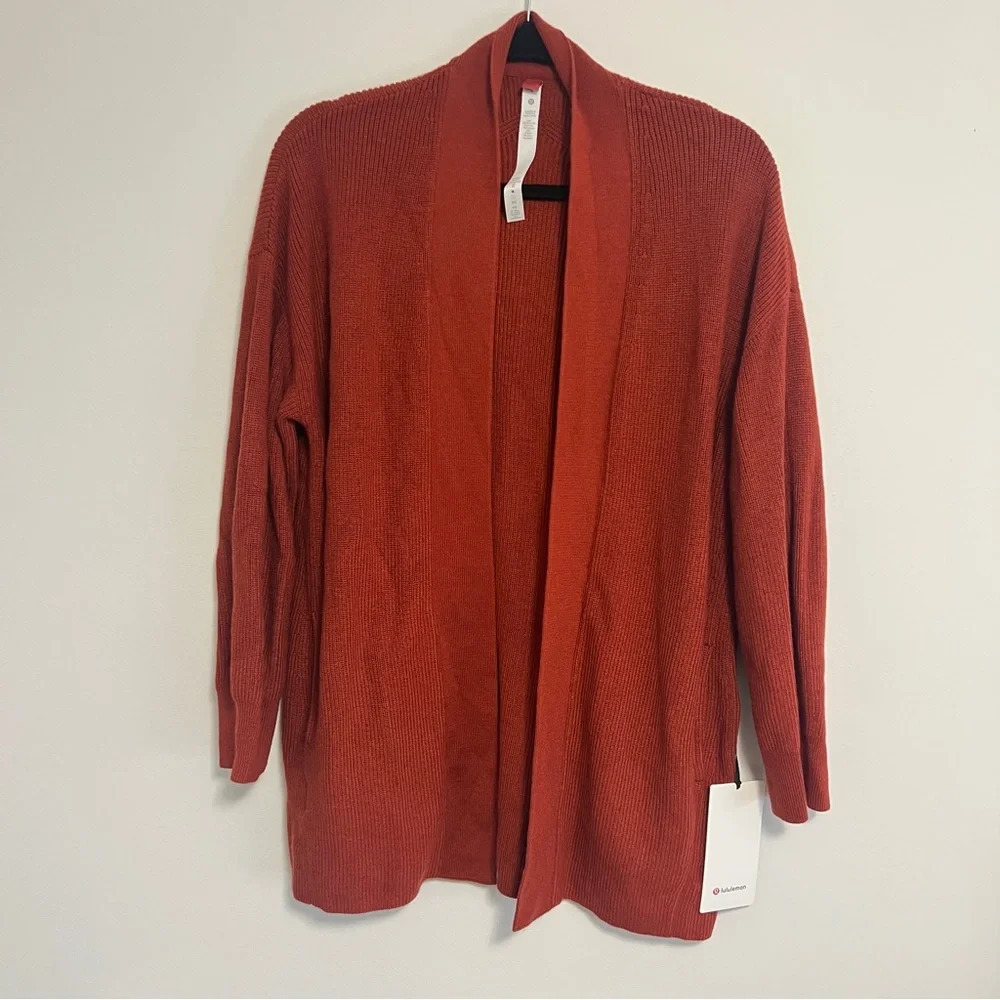 🆕 Lululemon Merino Wool-Blend Rib Long Wrap Sweater - Cayenne